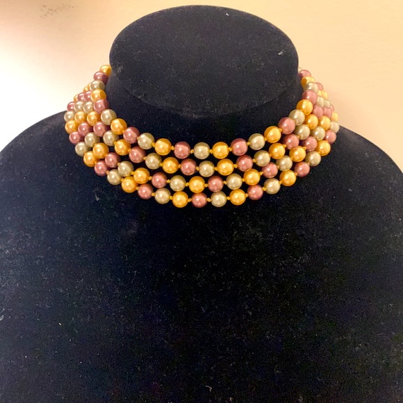 60 inches strand of multi colour pearl imitation strand - Picture 1 of 2